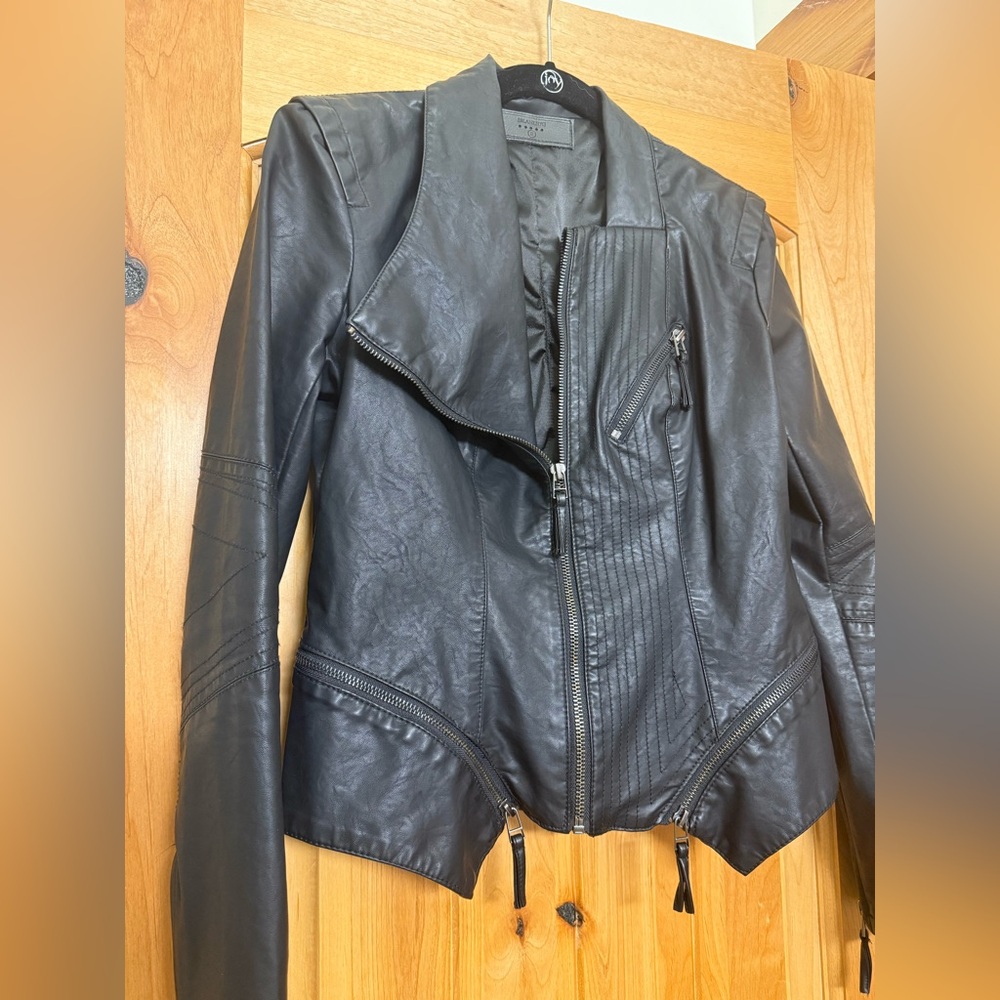 Black Faux Leather Moto Jacket